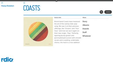 Rdio Detail Page
