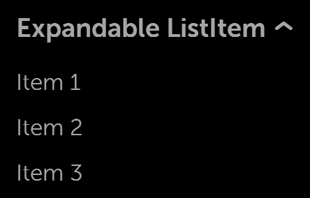 Expandable List Item (Expanded)