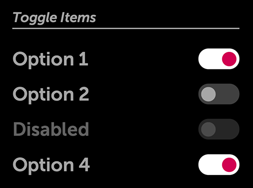 Toggle Items