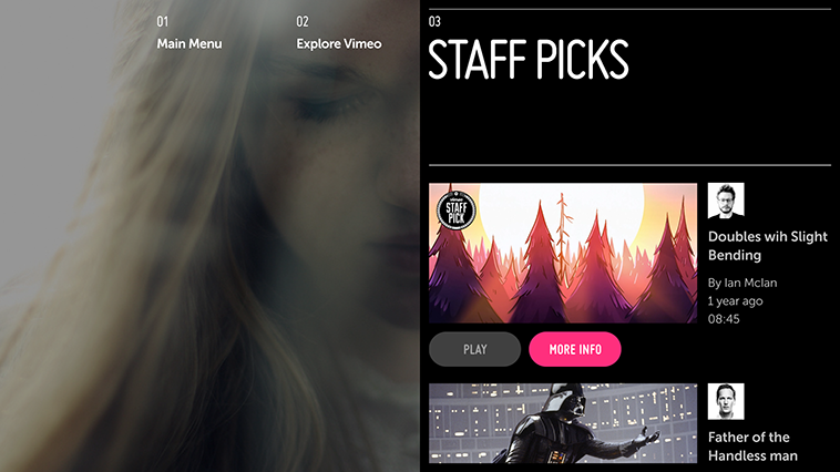 Always Viewing Pattern Example: Vimeo